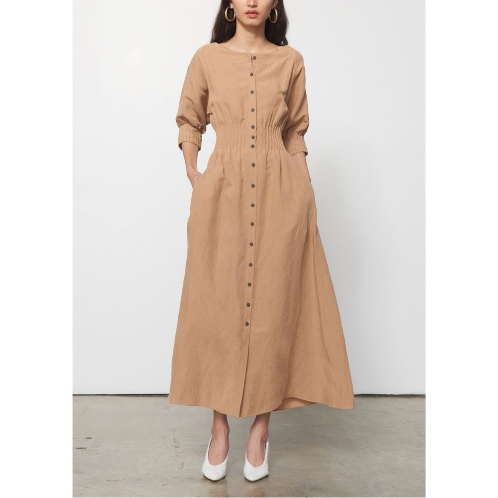 Mara Hoffman Maxi Linen-Blend Amia Long-Sleeve Dress